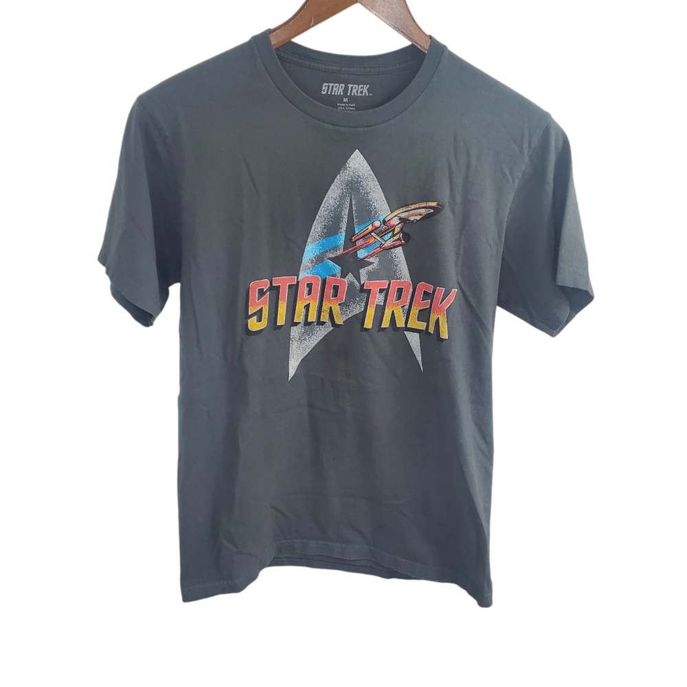 Star Trek Men’s Gray T-Shirt USS Enterprise Size Meduim